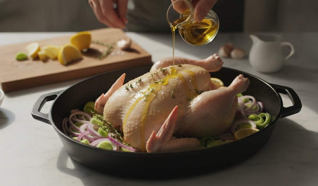 Preparing the Pan and Chicken