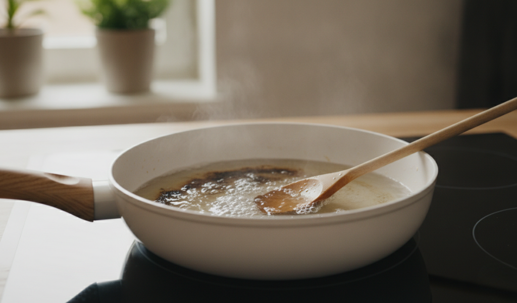 Rinse with warm water.